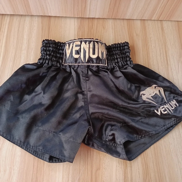 VENUM MUAY THAI SHORTS BLACK ORIGINAL SIZE S EUC - Picture 1 of 9